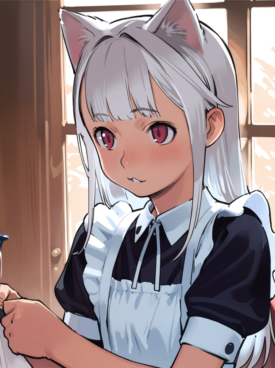 42418-2594028162-masterpiece, best quality, _lora_comiclo-xl-a3.1_1_,1girl,white hair,long hair,bangs,cat ears, red eyes,maid,sidelocks, 3.png